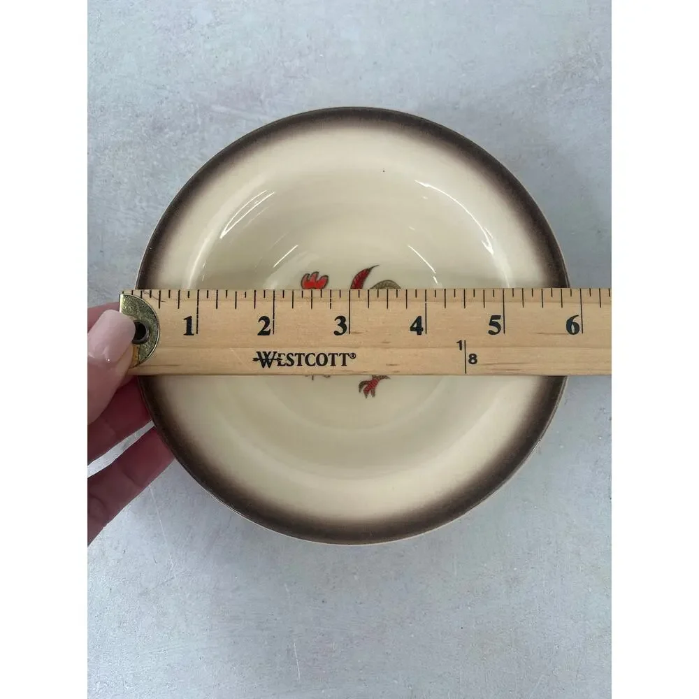Vintage MCM Metlox Poppytrail Red Rooster Salad Plates Retro California‎ 6 inch